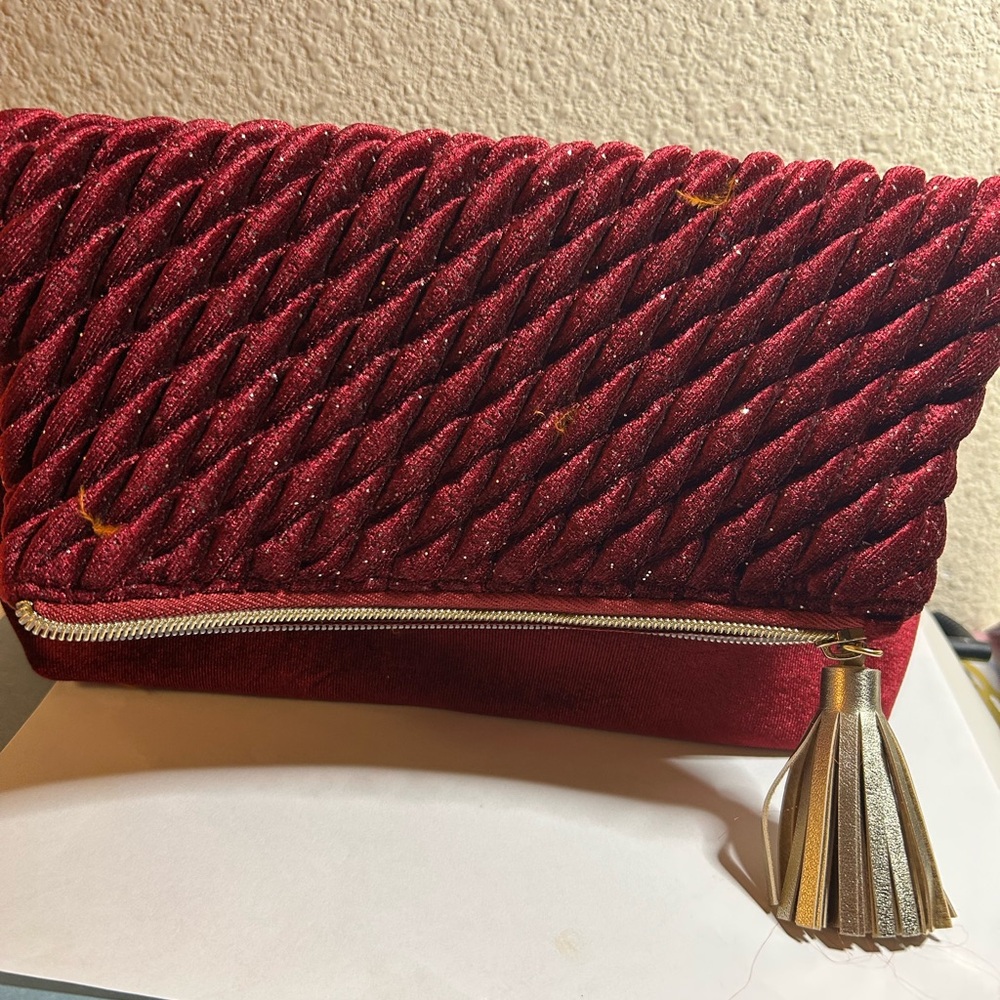 Elegant Red Clutch with Tassel